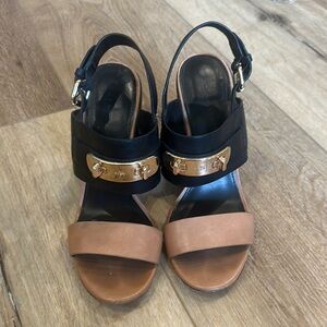 Coach-Stylish Black and Tan Women's Sandals